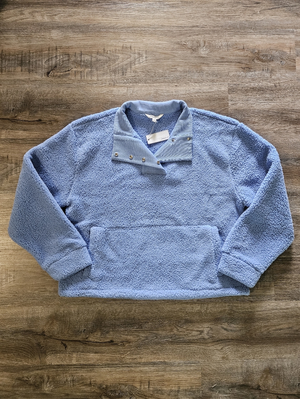 Johnnie-O Blue Tide Olympia Sherpa Quarter Snap‎ Pullover Sweater
